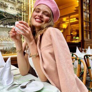 NWT Love Shack Fancy Lula Blazer Rose Stone 10